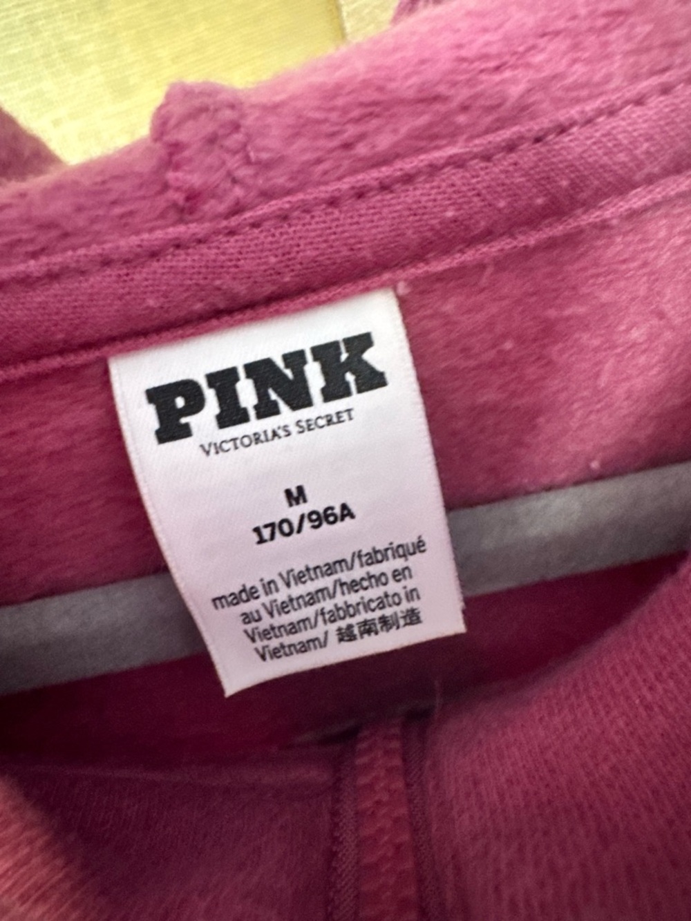 PINK Victoria Secret Zip-Up Hoodie in Bright Pink - Picture 6 of 7